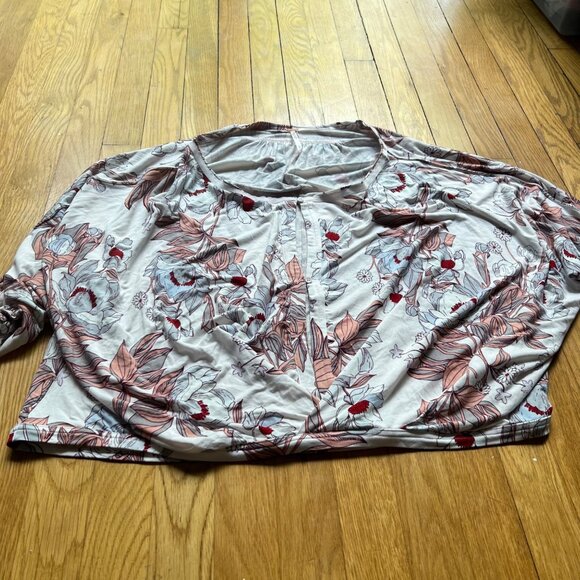 Free People Size L NEW Ballet Combo Keepin On Floral Printed Knit Blouse Top - Picture 9 of 16